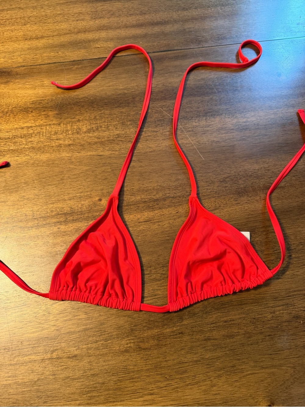 Red Triangle Bikini Top
